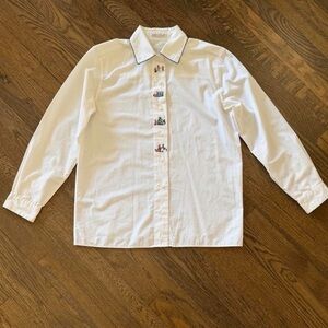 Anne Elise 90s Needlepoint Button Up